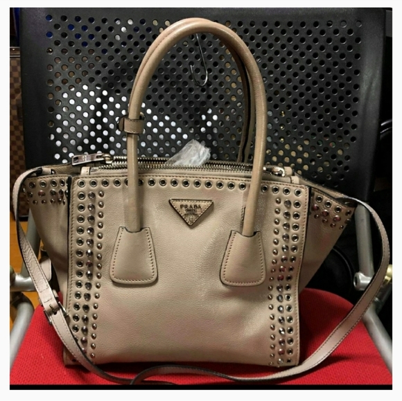 Prada Leather Studded Two way Purse - Picture 8 of 12